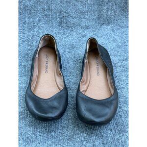 Lucky Brand Womens 8M Shoes  Black Leather Ballet Flats Everyday Slip-On Design